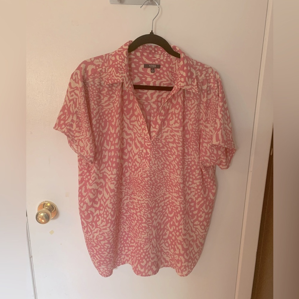 NYDJ Coral print ss blouse